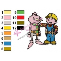 Bob The Builder and Spud Embroidery Design